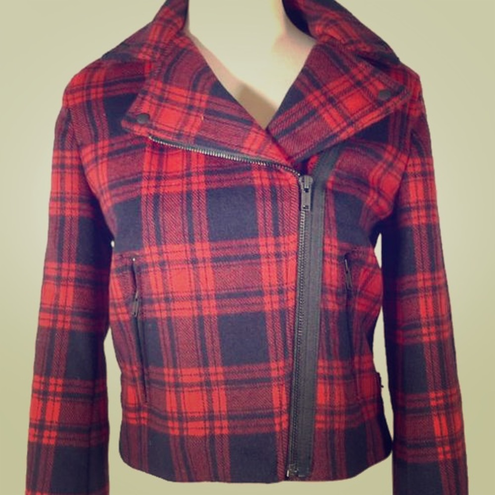 GAP Wool Blend Plaid Coat